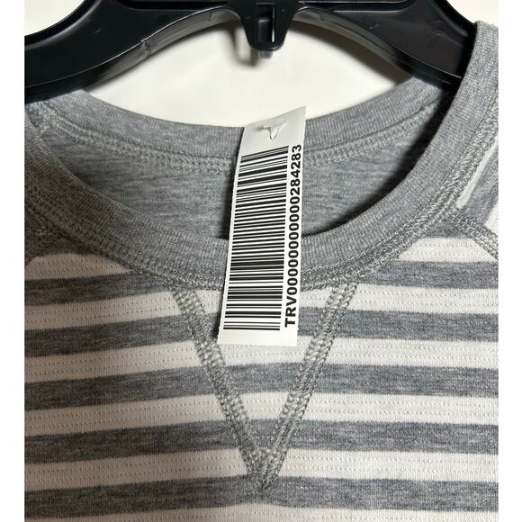 LULULEMON Gray White Striped Long Sleeve Top - Picture 4 of 11